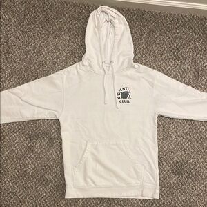 Anti Social Social Club White Hoodie Sz Medium